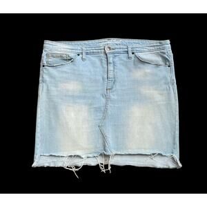 UNIVERSAL THREAD Womens Size 18 Cut Off Midi Denim Blue Jean Hi Low Skirt 18/34